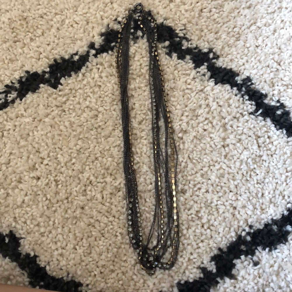 J. Crew Multi Layer Mixed Metal Necklace